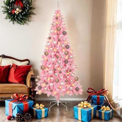 vidaXL Christmas Tree with 300 LEDs Green 6 x 4 ft Plastic and metal - 70.9