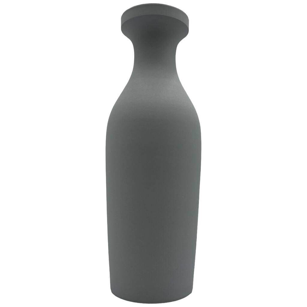 12 Inch Tall Modern Grey Ceramic Vase