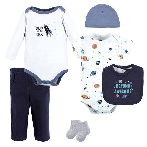slide 1 of 1, Hudson Baby Infant Boy Cotton Layette Set, Space 0-3 Months - Space