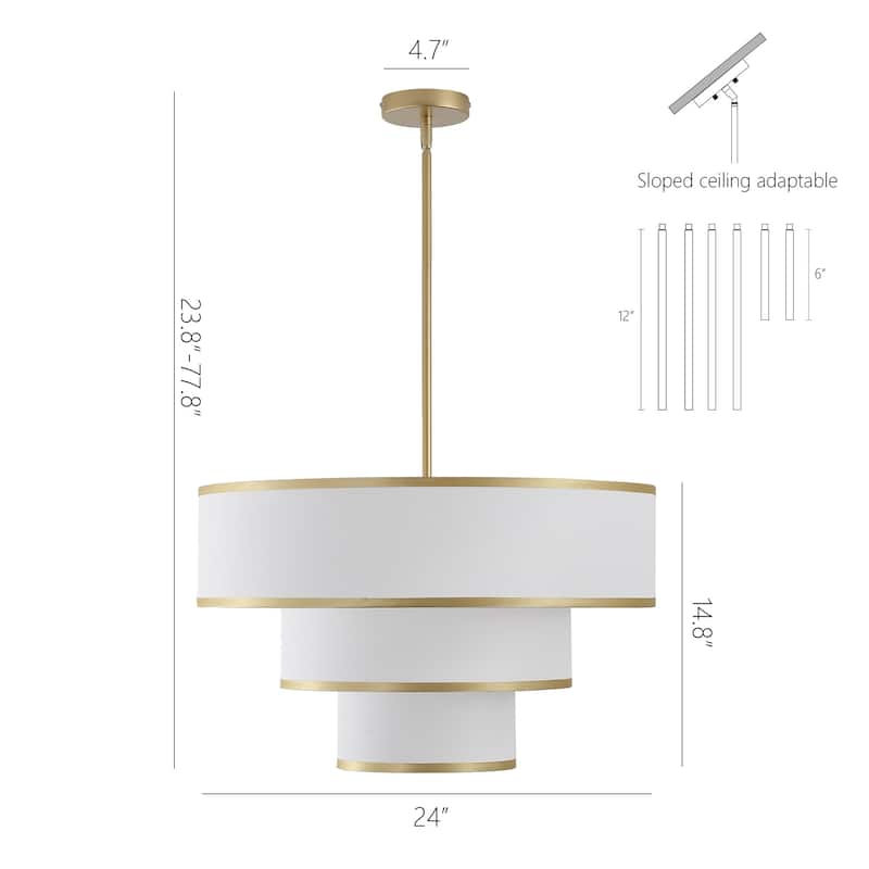 GetLedel 24 in. 5-Light Tiered Drum Chandelier