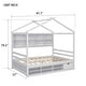 preview thumbnail 2 of 17, Full House Bed with Roof Frame and Under Bed Storage Unit