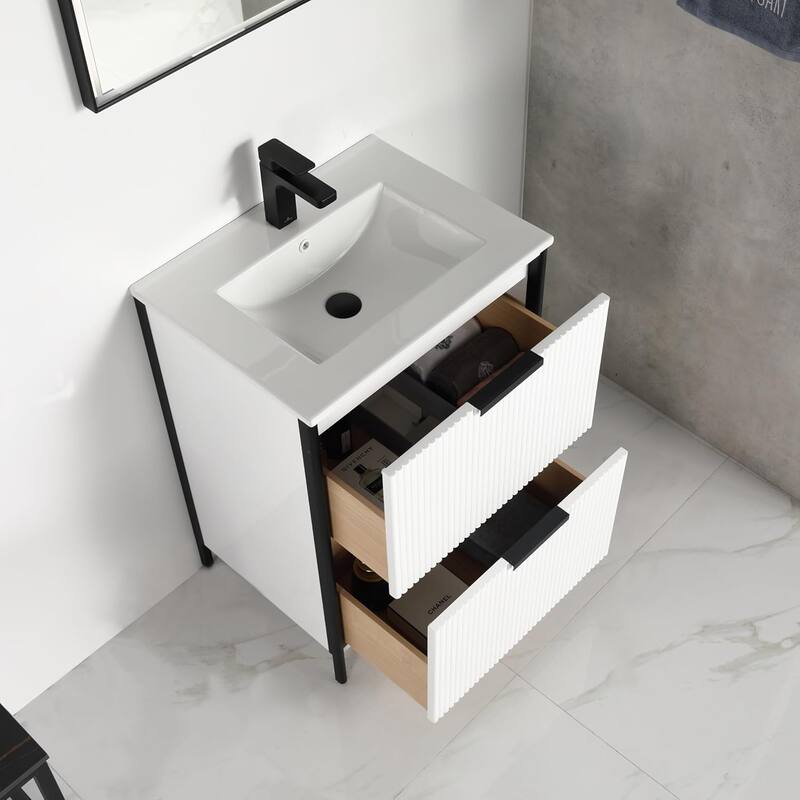 Blossom 24 Inch All Wood Freestanding Bathroom Vanity with Sink