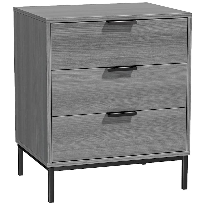 Anmytek Modern 3-Drawer Wood Nightstand Bedside Table End Table for Bedroom