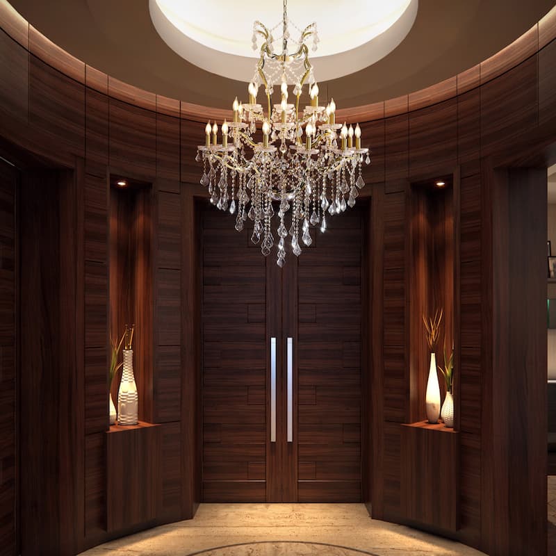 KAYLA Large Crystal Chandelier 28-49in Chandelier Light Fixture Modern Maria Theresa Crystal Chandeliers