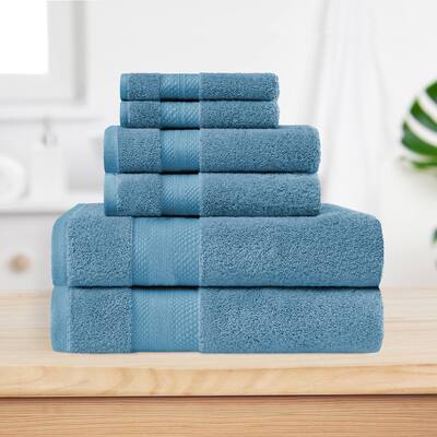 Superior Turkish Cotton 6 Piece Solid Plush Heavyweight Towel Set