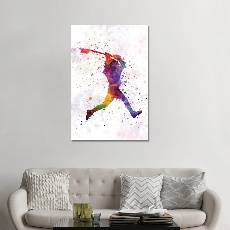 iCanvas "Lacrosse Man Player I" by Paul Rommer Canvas Print - 48x32x1.5