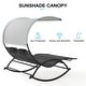 preview thumbnail 21 of 37, Outdoor Double Chaise Lounge Chair Rocking Lounger with Sunshade Canopy - 54.5"W*67.3"D*65.7"H