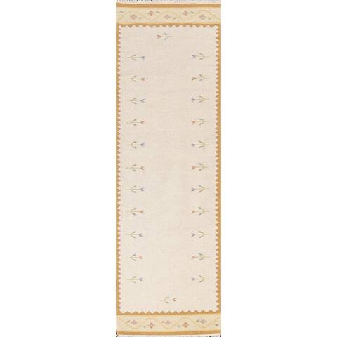 Tribal Kilim Oriental Wool Runner Rug Hand-woven Staircase Carpet - 2'8" x 9'7"
