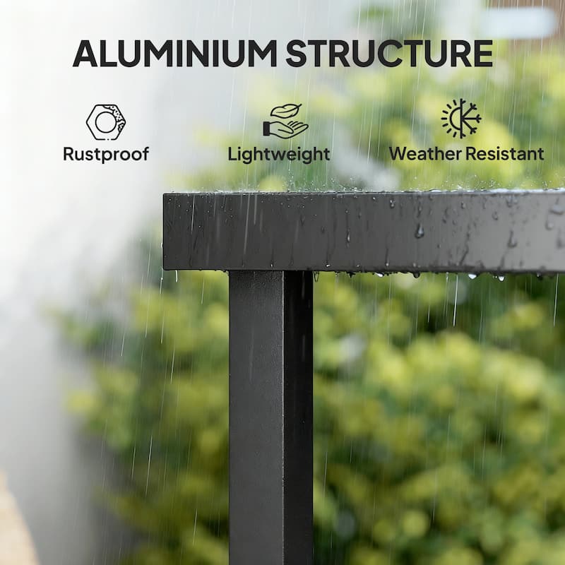 Outsunny Patio Dining Table for 8, Rectangular Aluminum Outdoor Table for Garden Lawn Backyard