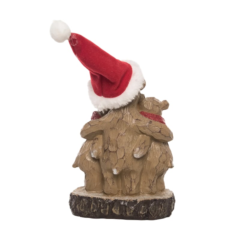 Transpac Resin 6 in. Multicolor Christmas Woodland Bear