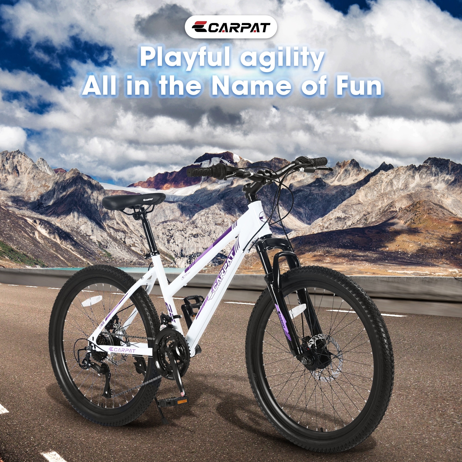 24 inch Mountain Bike for Teenagers Girls Women Shimano 21 Speeds with Dual Disc Brakes and 100mm Front Suspension Bed Bath Beyond 41002945