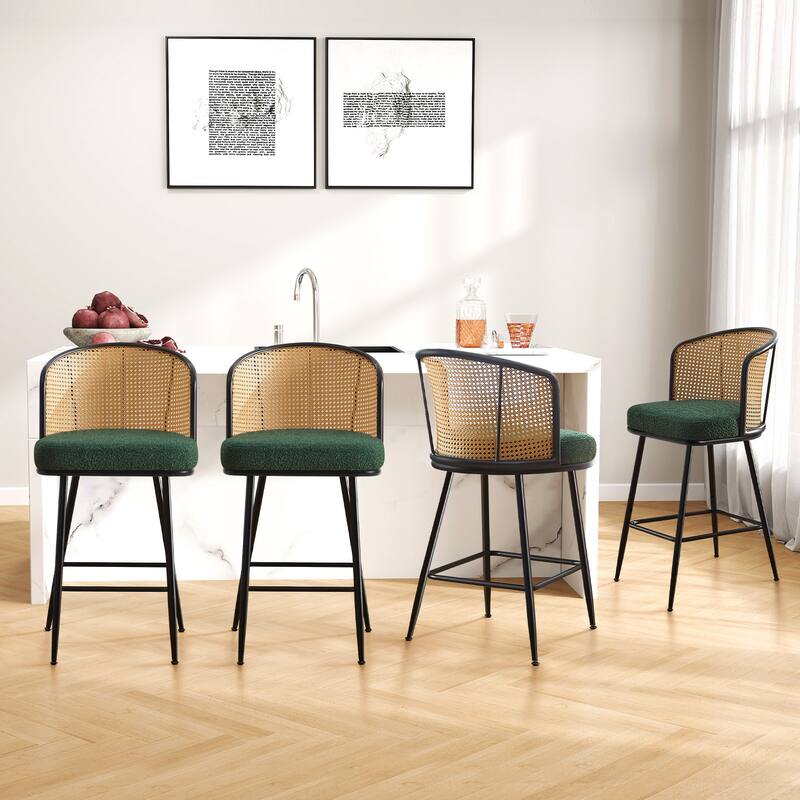 26"/29" Rattan Upholstered Bar Stool /Counter Stools Set of 2/3/4