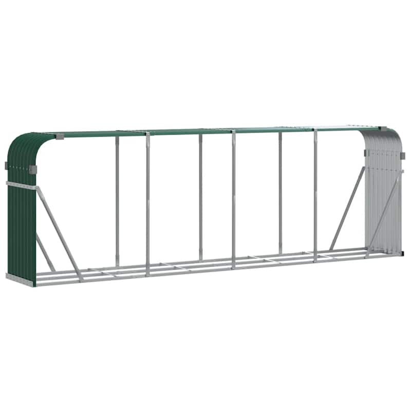vidaXL Log Holder Outdoor Indoor Storage Firewood Rack Stand Galvanized Steel