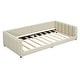 preview thumbnail 14 of 16, Queen Size & Twin XL Size Upholstered Platform Bed, Mother & Child Bed, PU Leather, Gray