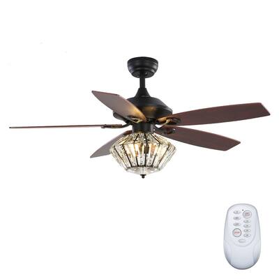 52-inch luminous Ceiling Fan With Crystal Lampshade - 52"w*52"d*25"h