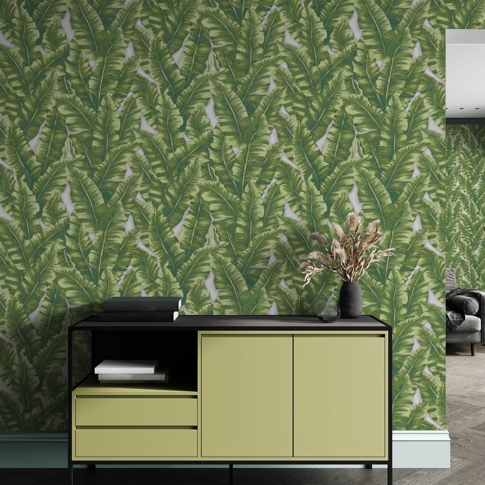 Botanical Exotic Plants Luxury Leaf Pattern Tropical Wallpaper