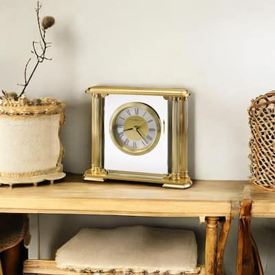 Howard Miller Athens Classic Grecian Mantel Clock with Column Accents