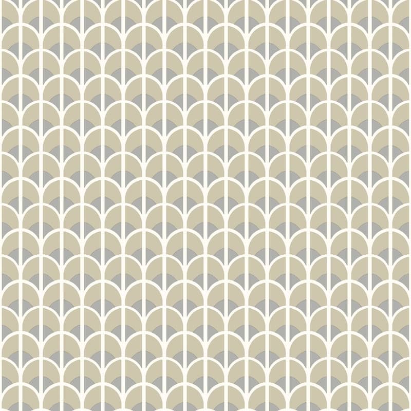 Galerie Wallcoverings Italian Style Geometric Arch Design Vinyl on Non-woven Matte Wallpaper Roll - 33 feet x 21 inches - Off White