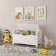 preview thumbnail 6 of 18, Kids Toy Box Chest,White Rubber Wood Toy Box for Boys Girls, Large Storage Cabinet with Flip-Top Lid/Safety Hinge