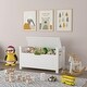 preview thumbnail 6 of 5, White Rubber Wood Kids Toy Storage Organizer Trunk with Flip-Top Lid/Safety Hinge