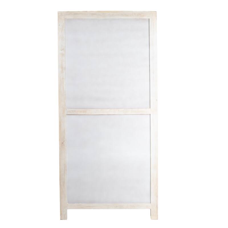 Mango Wood and Cane Curio Cabinet with 3 Shelves and 2 Doors