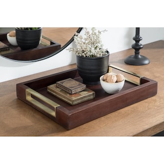 Kate and Laurel Heller Decorative Wood Tray