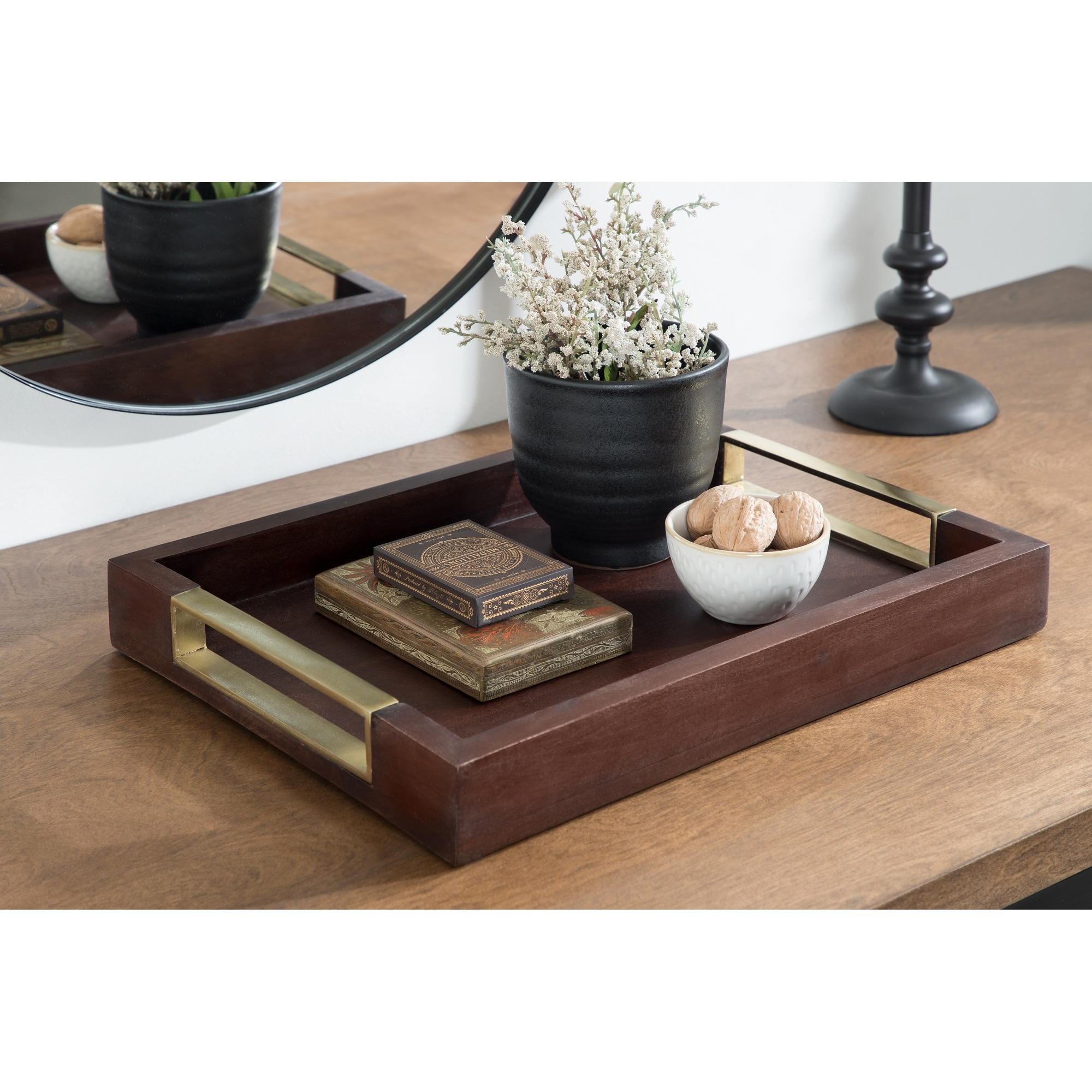 Kate and Laurel Heller Decorative Wood Tray