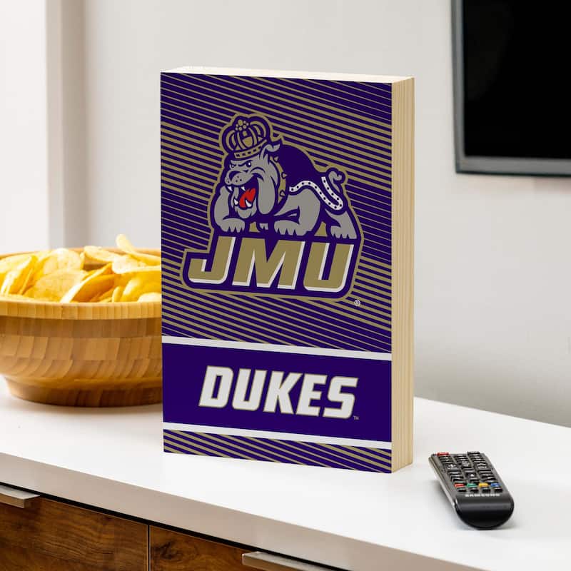 James Madison University Wooden Tabletop Mantel Shelf Sign - 8" x 12"