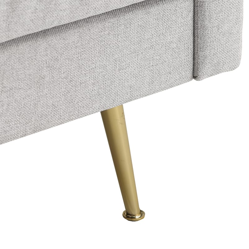 Cade Grey Fabric Accent Chair with Gold Metal Legs by iNSPIRE Q Modern