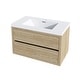 preview thumbnail 99 of 191, Wood Wall-Mounted Bathroom Vanity with Sink and Soft Close Drawers
