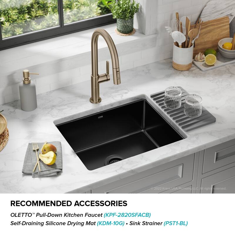 KRAUS Pintura Porcelain Enameled Steel Undermount Kitchen Sink