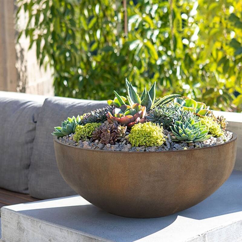 Patio Limestone Tapered Bowl