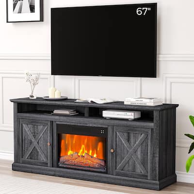Farmhouse Electric Fireplace TV Stand for TVs up to 65 Inch - 65 inches