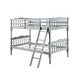 preview thumbnail 1 of 4, Alice Classic Twin Bunk Bed with Ladder, Guard Rail, Carved Legs, Gray Twin - Grey