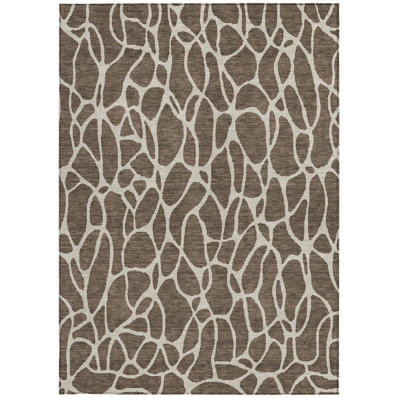 HomeRoots Geometric Transitional Rectangle Outdoor Rug