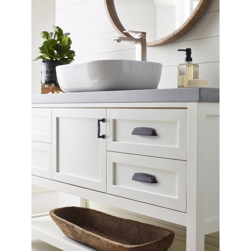 Stature 5-1/16 in (128 mm) Center-to-Center Oil-Rubbed Bronze Cabinet Cup Pull - 10 Pack - 5.0625