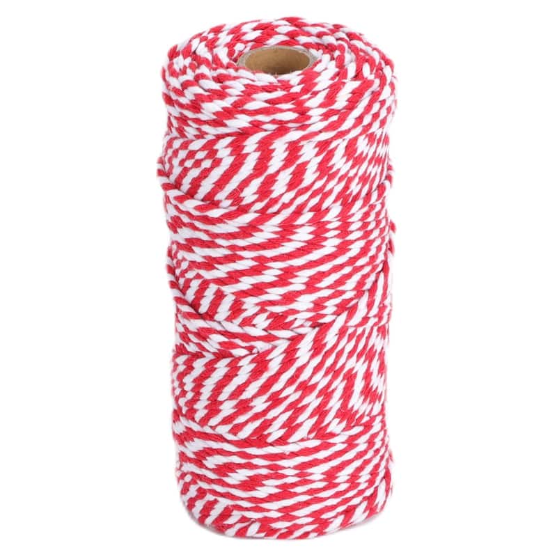 VECELO Red Garden Twine Strong Hemp Rope for Gardening Plant Tie Floristry Crafts Gift Wrapping Packing Decor - 70MM