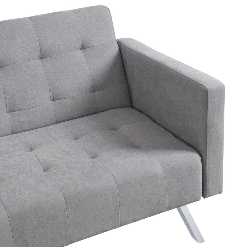Convertible Folding Sofa Bed with Adjustable Split Back and Breathable Linen, Ideal for Small Spaces, Dorms, and Apartments