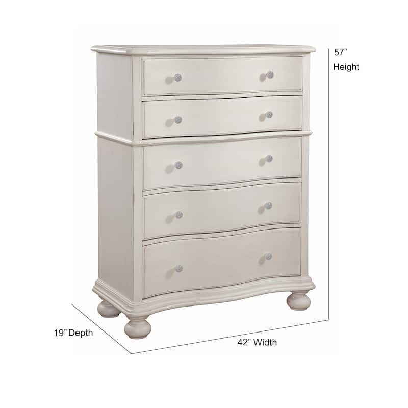 Roanoke 5-drawer Dove White Chest
