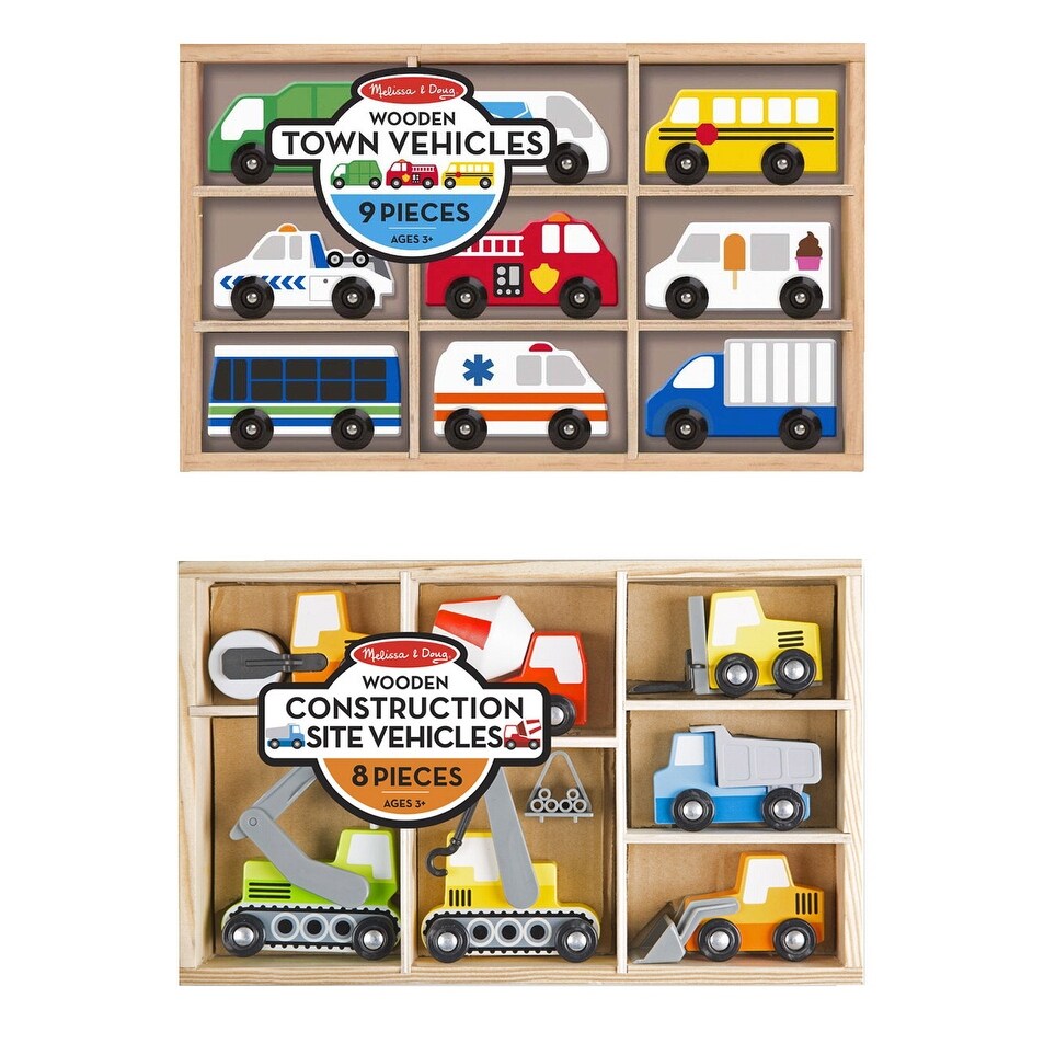 melissa and doug construction vehicle set