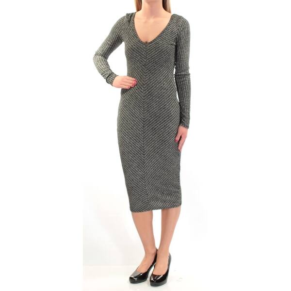 Shop Bar Iii 80 Womens 1324 Silver Long Sleeve Below The Knee