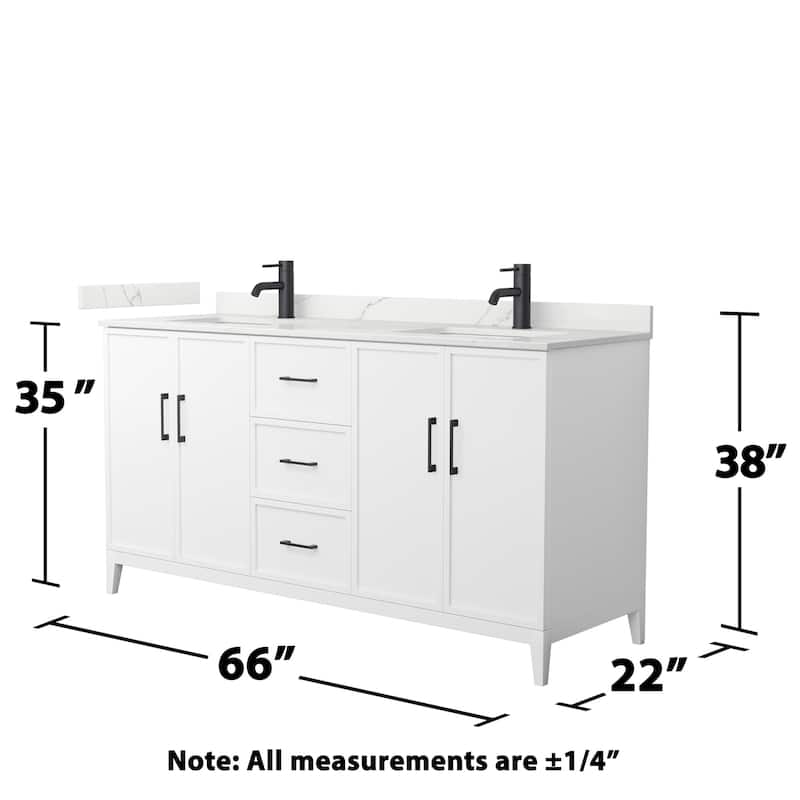 Wyndham Collection WCH717166D-QTZ-UNSMXX Elan 66" Free Standing Double