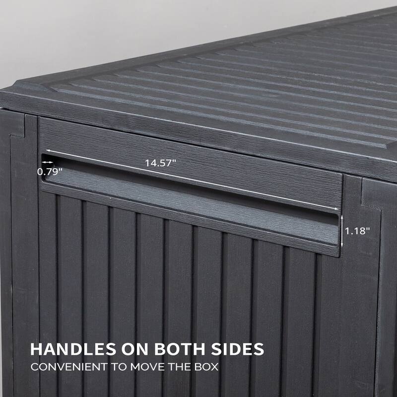 Lockable Outdoor Garden Storage Box for Cushions, Toys and Tools - 45.67x 19.49 x 23.23 Inches