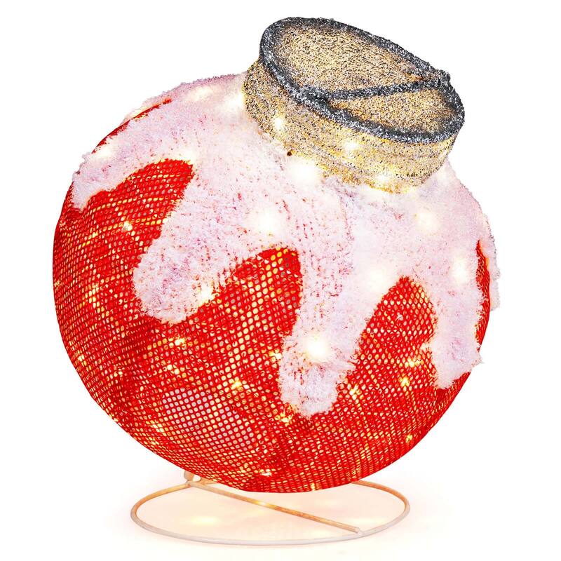 Costway Outdoor Christmas Lantern, Pop-Up Lighted Festive Ball with - as pic shows - See Details - as pic shows - See Details - overstock.com/bedbathandbeyond.com