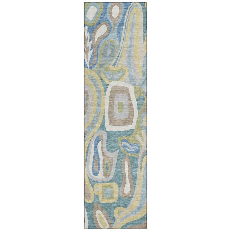 Machine Washable Indoor/ Outdoor Modern Picasy Chantille Rug