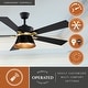 preview thumbnail 2 of 7, Scottsdale 52 in. Black and Gold Ceiling Fan with Reversible Black-Walnut Blades, Dimmable LED Light Kit and Remote, Metal Shade