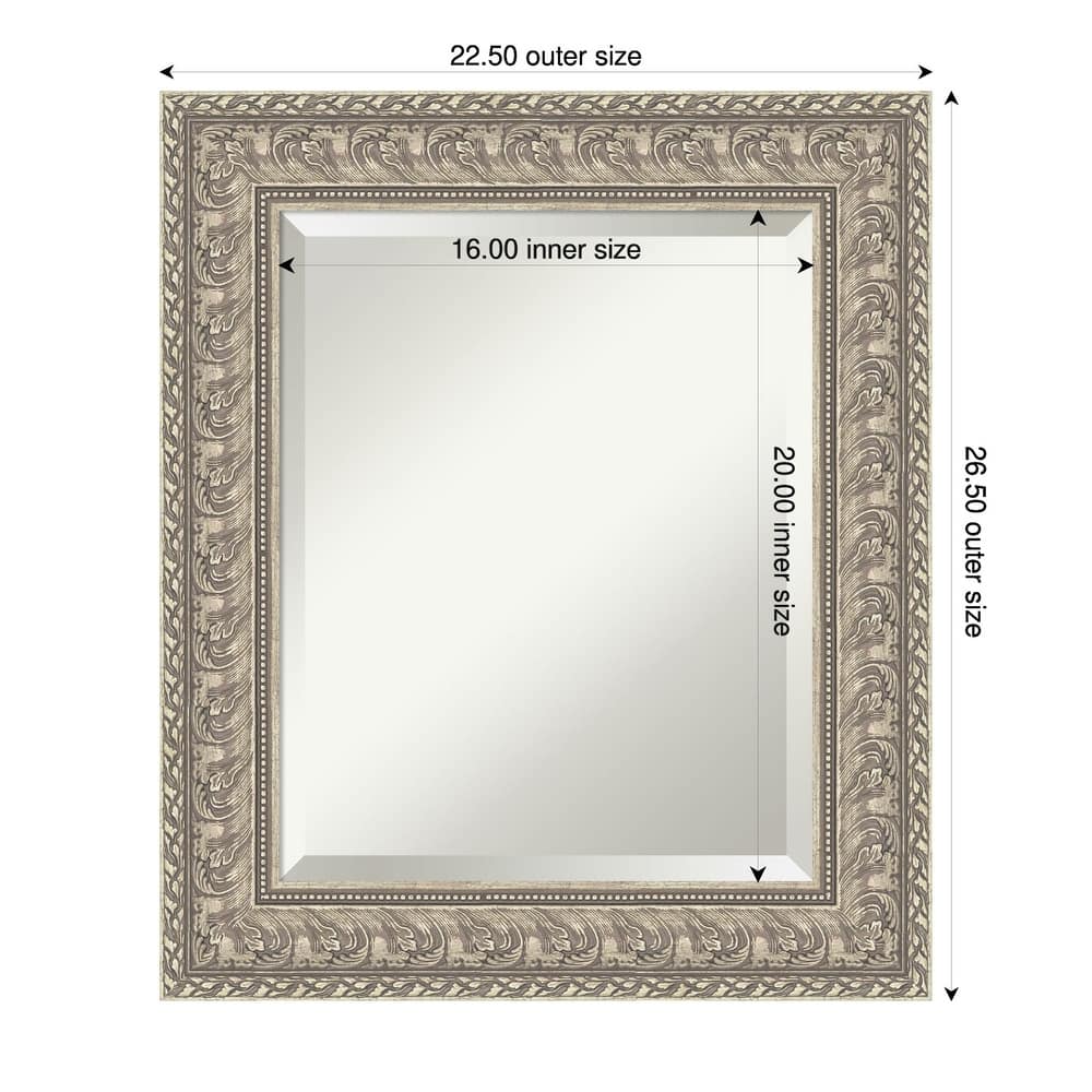 Sydney Silver Beveled Framed Bathroom Vanity Wall Mirror - Sydney Silver