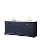 Option Dark Blue, Gold Trim, White Quartz Top