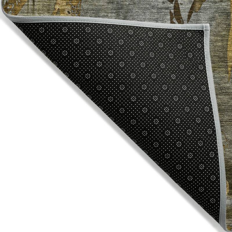 Machine Washable Indoor/ Outdoor Modern Floral Chantille Rug