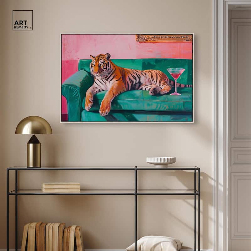 Lounging Tiger Canvas by Art Remedy